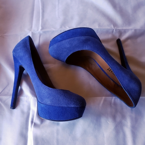 Blue Suede heels Colin Stuart 7.5 - Picture 1 of 4